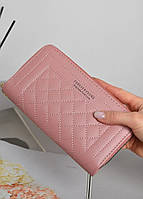 Гаманець клатч жіночий на 2 відділи з ручкою рожевий колір