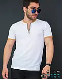 Біле дизайнерське поло з коміром стійкою XXL 01-96-001, фото 2