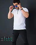 Біле дизайнерське поло з коміром стійкою XXL 01-96-001, фото 3