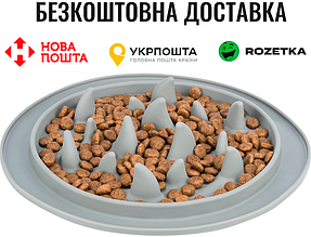 Килимок Trixie Повільне годування для собак, термопластина гума, d-24 см (сірий)