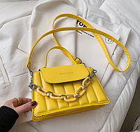 Модная маленькая женская сумочка клатч с цепочкой желтая мини сумка-клатч Advert Модна маленька жіноча сумочка