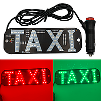 Табличка-шашка TAXI на лобовое стекло cветодиодная на присосках LED шашка для такси 12V зеленый + красный