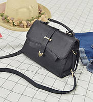Маленькая сумка женская клатч серая мини сумка через плечо с эко кожи Черный Advert Маленька сумка жіноча