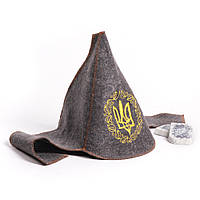 Банна шапка Luxyart "Буденівка класик", натуральна повсть, сірий (LA-059) sm