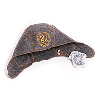 Банная шапка Luxyart "Танкист", натуральный войлок, серый (LA-070) sm