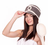 Банная шапка Luxyart "Гаи", натуральный войлок, серый (LA-071) sm