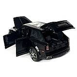 Машинка металева Rolls-Royce Ghost BLACK BADGE ролс ройс чорний звук світло інерція відкр двері капот Автосвіт 1:32,15*8*5,5см, фото 7