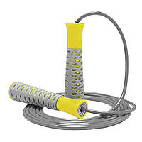 Скакалка спортивная PowerPlay 4206 Jump Rope PRO+ Серо-желтая (2,75m.) r_240