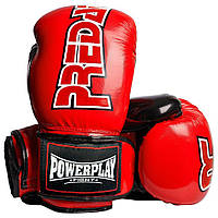 Спортивные боксерские перчатки PowerPlay 3017 Predator Красные карбон 16 унций PRO_990