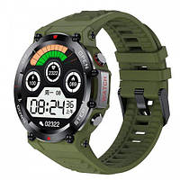 Умные часы Modfit Titan Army Green 35 мм., мужские, с магнитной зарядкой, металлические, IP67, Device Clock