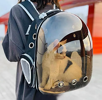 Рюкзак-переноска (прозорий і водонепроникний) для котів і собак до 7 кг, RX-700 Чорний