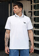Поло Staff white белая мужская футболка с логотипом стаф пола Advert Поло Staff white біла чоловіча футболка з