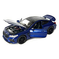 Машинка металева  BMW M8 Competition Coupe БМВ синя звук світло інерція відкр двері багажник капот Автосвіт 1:32, 14,9*4,9*5,9см, фото 5