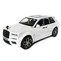 Машинка металева Rolls-Royce Ghost BLACK BADGE ролс ройс білий звук світло інерція відкр двері капот Автосвіт 1:32,15*8*5,5см, фото 3