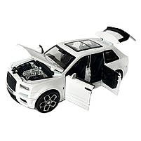 Машинка металева Rolls-Royce Ghost BLACK BADGE ролс ройс білий звук світло інерція відкр двері капот Автосвіт 1:32,15*8*5,5см, фото 7