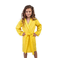 Детский вафельный халат Luxyart размер (4-7 лет) 30-32 100% хлопок желтый (LS-202) sm