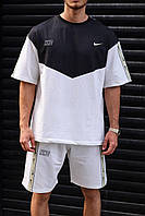 Комплект шорты и футболка для мужчины спортивный костюм N3 - white Advert Комплект шорти і футболка для