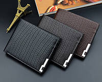 Класичний чоловічий гаманець у стилі рептилії крокодил, портмоне гаманець рептилія PRO390