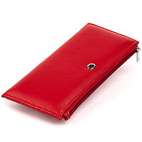 Горизонтальный тонкий кошелек из кожи женский ST Leather 19330 Красный sm