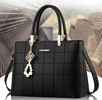 Модна жіноча сумка з брелоком, стильна велика жіноча сумочка екошкіра PRO1100