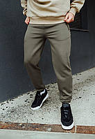Спортивные мужские брюки на флисе Staff khaki fleece Advert Спортивні чоловічі штани на флісі Staff khaki