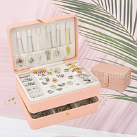 Скринька для прикрас, органайзер для біжутерії рожева 3DTOYSLAMP 17 см х 12 см х 8 см