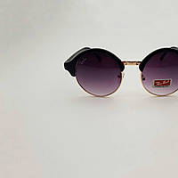 Солнцезащитные очки женские круглые черные, стильные имиджевые очки с градиентными линзами