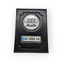 Обкладинка для автодокументів AUDI, подарунок водію Ауді