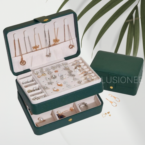 Скринька для прикрас, органайзер для біжутерії зелена 3DTOYSLAMP 16,3 см х 11,8см х 8 см, фото 1