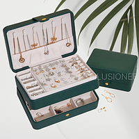 Скринька для прикрас, органайзер для біжутерії зелена 3DTOYSLAMP 16,3 см х 11,8см х 8 см