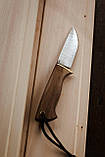 Ніж ручної роботи туристичний «Грибничок #1» зі шкіряними піхвами N690/61 HRC., фото 4