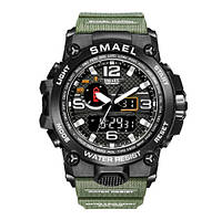 Мужские спортивные наручные часы SMAEL армейские электронные Хаки Advert Чоловічий спортивний наручний