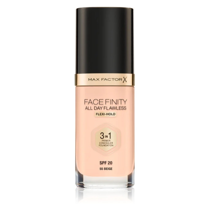 Тональное средство Max Factor Facefinity All Day Flawless 3-in-1 Foundation SPF 20 N55 - Beige (бежевый) - фото 1 - id-p1988410923