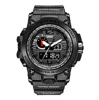 Мужские спортивные наручные часы SMAEL армейские электронные Черный с черным Advert Чоловічий спортивний