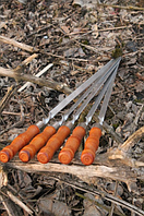 Шампура з дерев'яною ручкою металеві для шашликів Шампура з неіржавкої сталі 14 мм 73 см на природу на продар