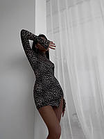 Модное женское платье леопардовое размеры 42 44 46 48 Новинка 2024