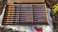 Подарочный набор шампуров 10 шт. с деревянной ручкой индивидуальная гравировка на каждом в коробке