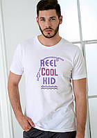 Необычный оригинальный подарок мужская футболка с принтом "Reel Cool Kid" белая PRO_330