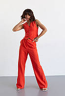 Жіночий костюм з жилеткою - помаранчевий колір, L (є розміри) sm