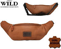 Кожаная поясная мужская сумка Always Wild Advert Шкіряна поясна сумка чоловіча Always Wild