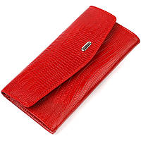 Фактурное женское портмоне из натуральной кожи с тиснением CANPELLINI 21698 Красный sm