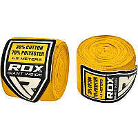 Бинти боксерські RDX Fibra Yellow 4.5m лучшая цена с быстрой доставкой по Украине