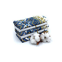 Кухонные полотенца Luxyart "Орнамент синий" размер 35*70 см рогожка 5 шт (LR-259) sm