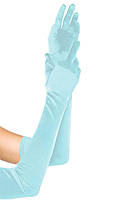 Длинные перчатки Leg Avenue Extra Long Satin Gloves light blue sm