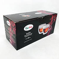 Набір чашок з подвійними стінками Con Brio CB-8625-2, 2 шт, 250 мл, подвійна склянка для кави