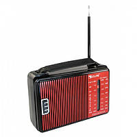 Новинка! Портативний радіоприймач GOLON RX-A08 AC від мережі 220В Чорний з червоним