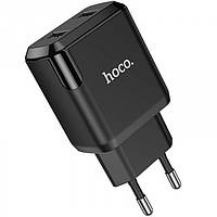 Новинка! Зарядное устройство 220В 2 USB с кабелем USB - Lightning Hoco N7 Speedy Чёрный