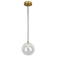 Подвесной светильник Шар из прозрачного стекла под лампу G9 каркас бронзовый Levistella 761P150F-1 BRZ+CL