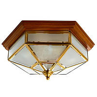 Светильник потолочный с деревянной основой шестиугольной формы (FN020/5)