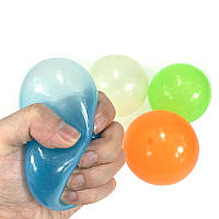 Rest Липкие шары Globbles RESTEQ. Светящиеся липкие шарики Globbles 4 шт. Игрушка-антистресс 4.5 см D_399